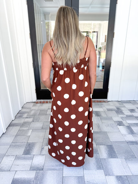 Brown Polka Dot Maxi