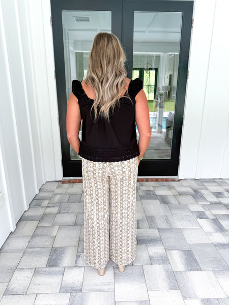 Black Eyelet Top