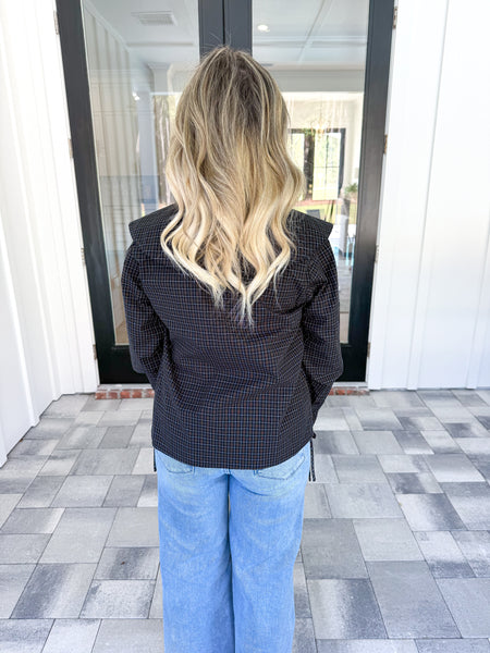Checkered Collared Top