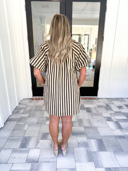 Brown Striped Dress