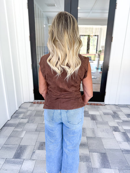 Brown Mock Neck Top