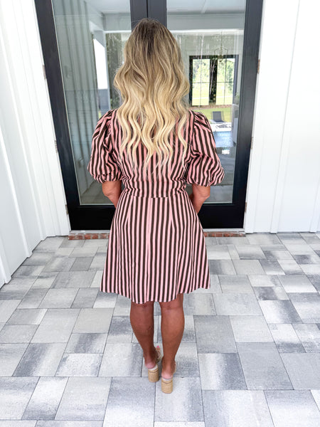 Brown Striped Dress