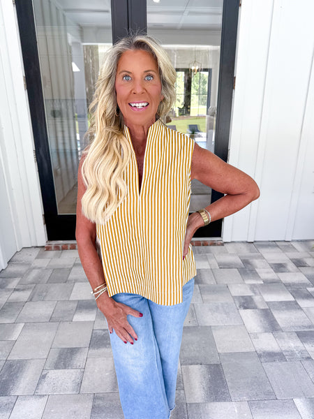 Gold Striped Top