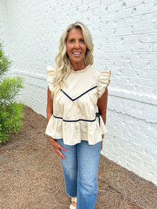 Ruffle Neck Top