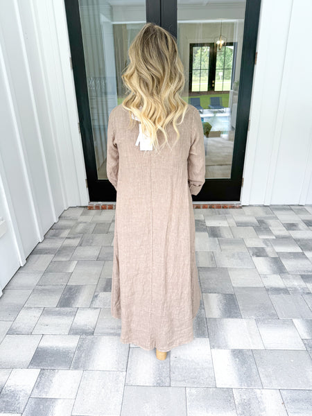 Linen V-Neck Maxi