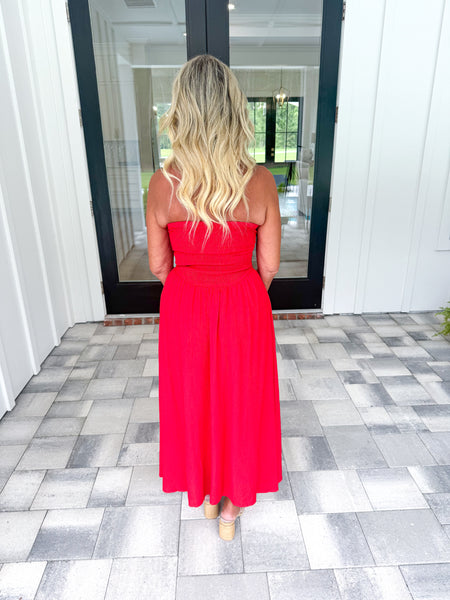 Red Strapless Dress