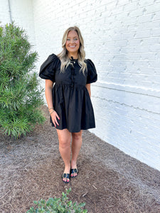 Bow Puff Sleeve Dress