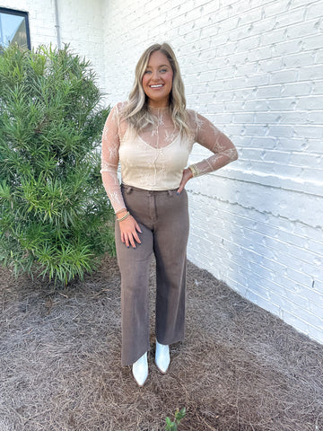 Brown Denim Pants