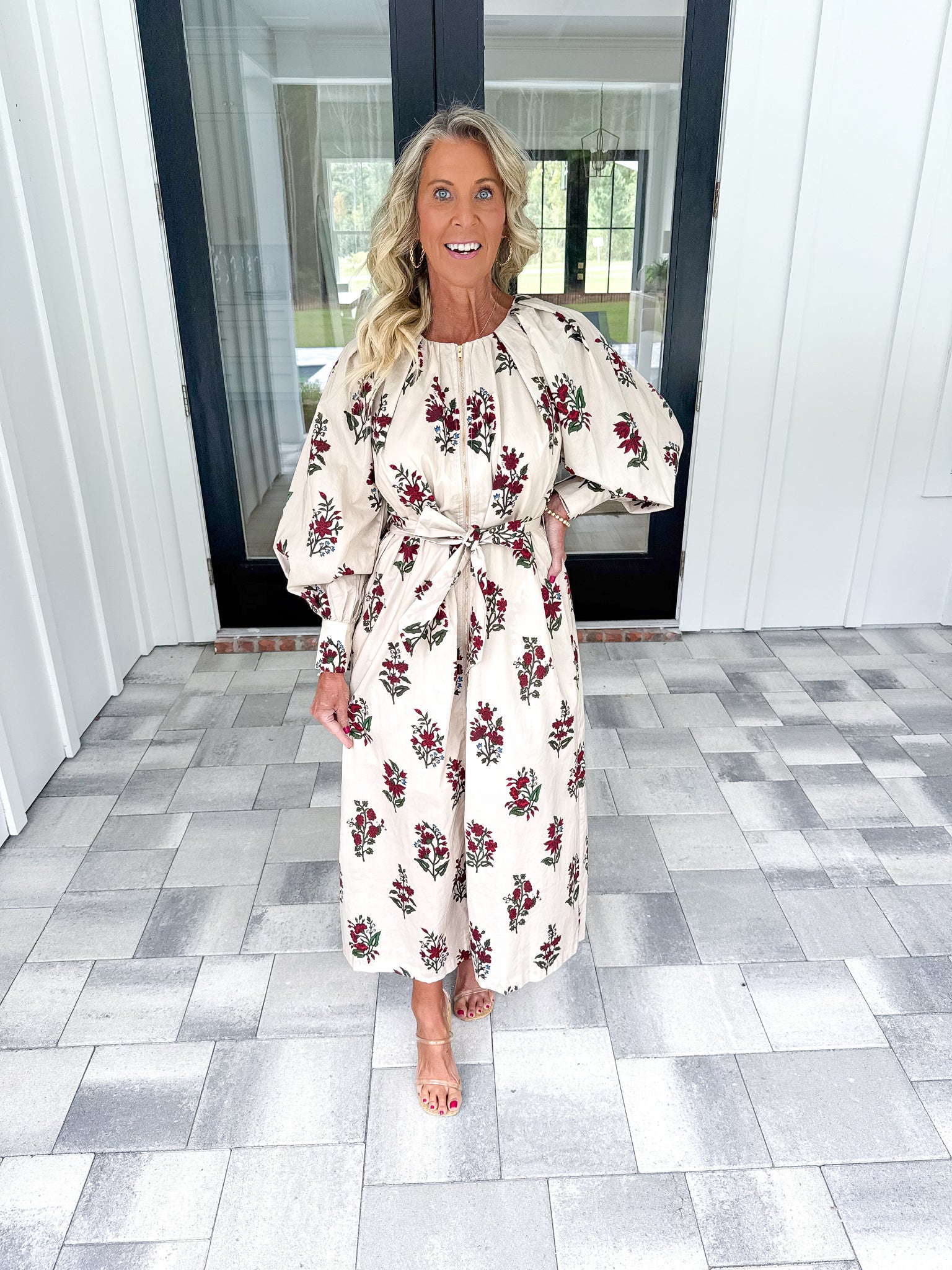 Ecru Floral Midi