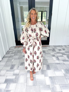 Ecru Floral Midi