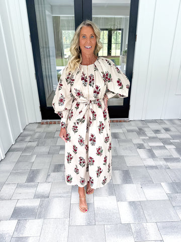 Ecru Floral Midi