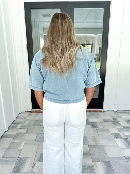 Washed Denim Top