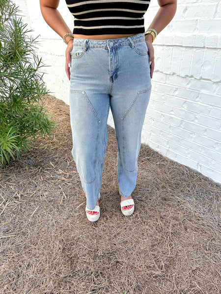Double Knee Denim Pants