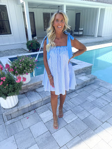 White Pinstripe Dress