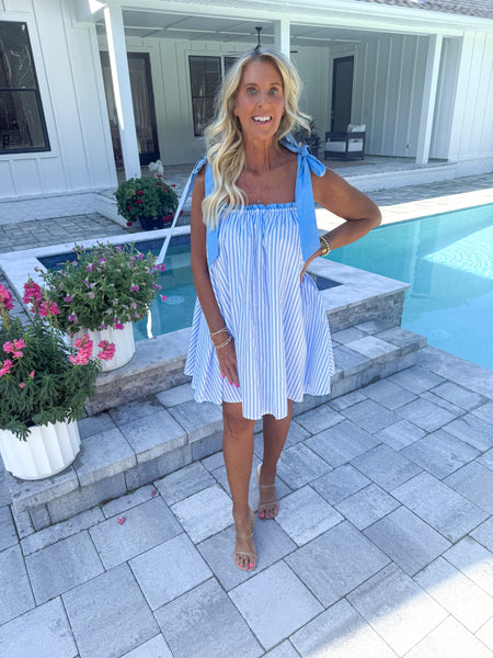 White Pinstripe Dress