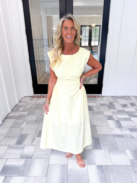 Yellow Ruched Dress