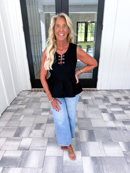Black Peplum Top