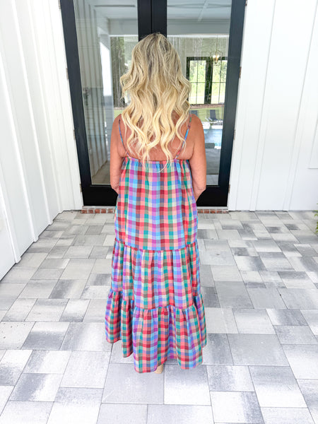 Multi Color Plaid Maxi