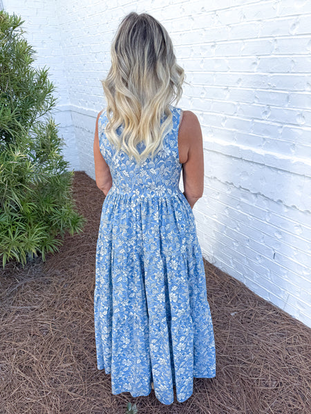 Blue Floral Maxi