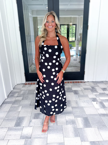 Black Polka Dot Midi