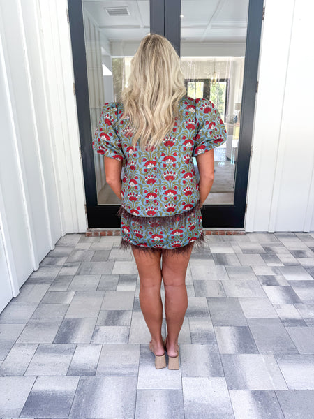 Floral Feather Trim Set