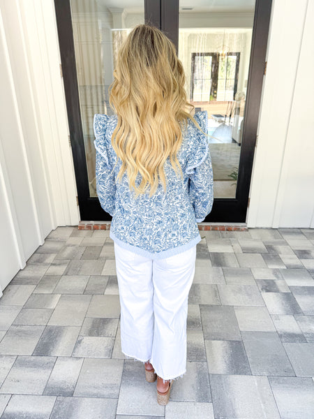Floral Pintuck Top