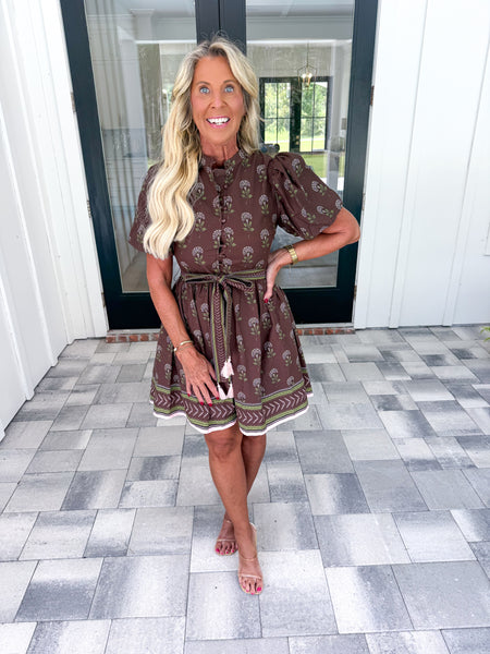 Border Print Dress