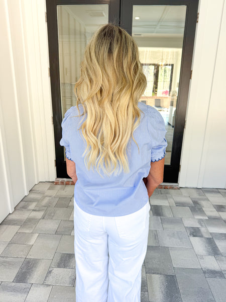 Blue Striped Top