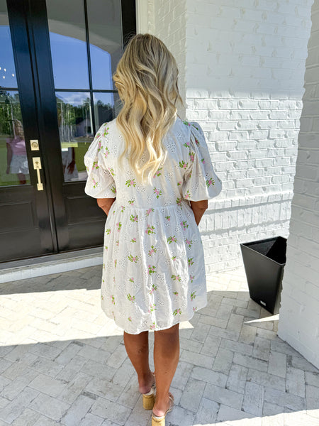 Eyelet Floral Dress