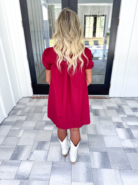 Garnet Yoke Dress
