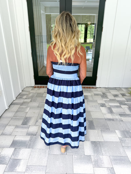 Striped Strapless Dress