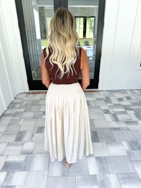 Cream Midi Skirt