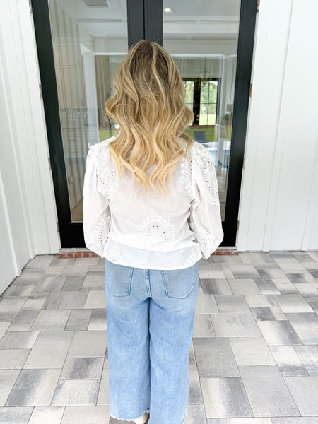 Off White Applique Top