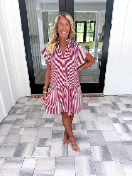 Garnet Striped Dress