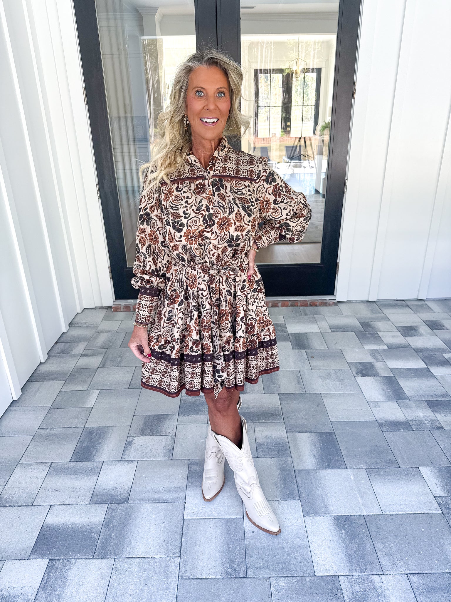 Brown Floral Dress