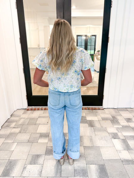 Floral Tie Front Top