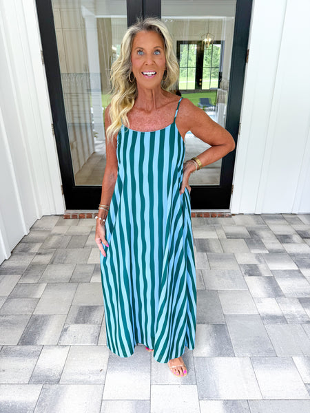 Blue Striped Maxi