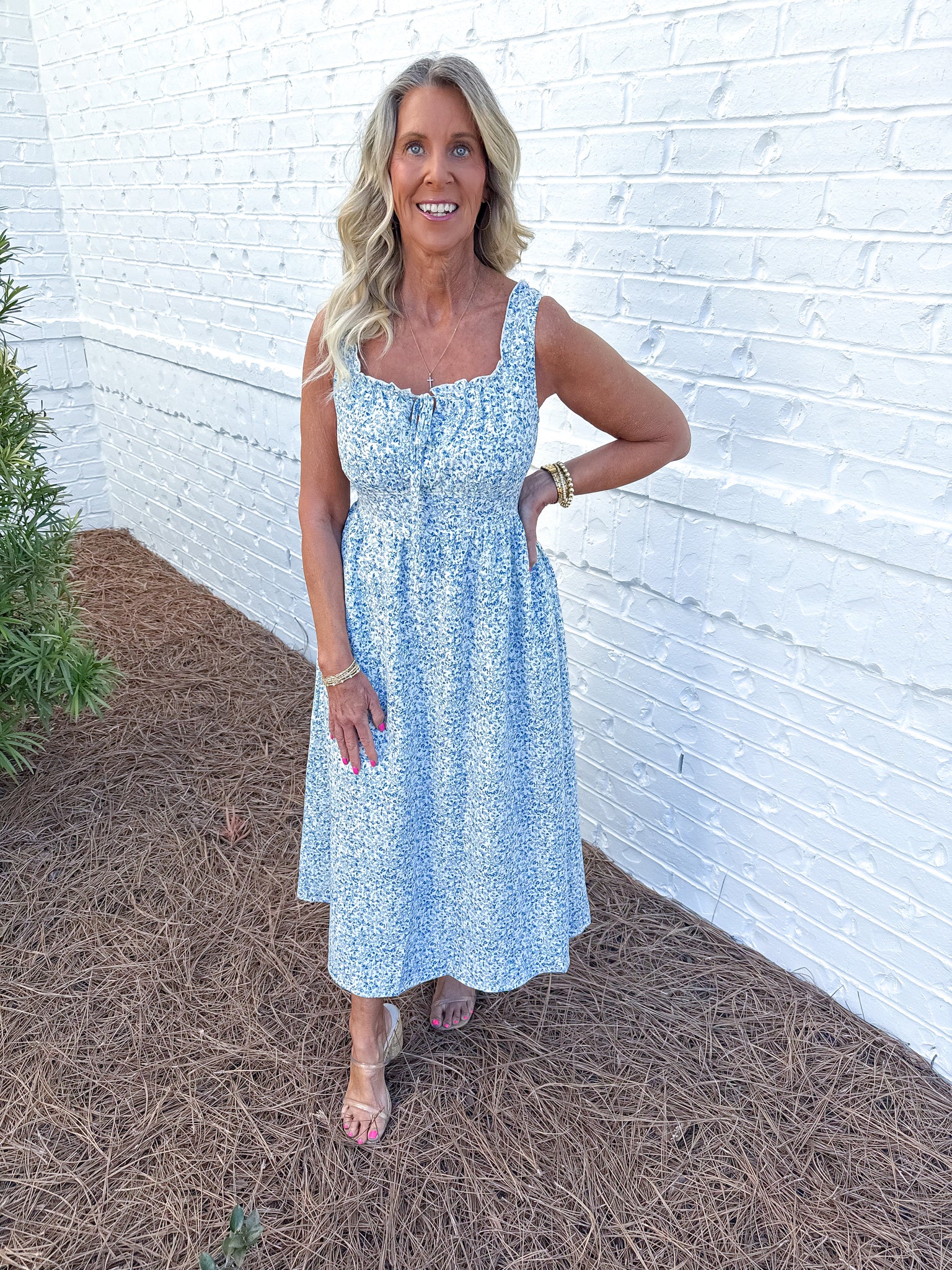 Blue Floral Midi