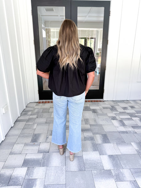 Black Pintuck Top