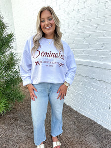 White FSU Corded Sweatshirt