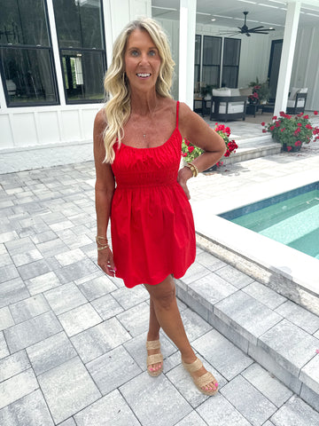 Red Smocked Dress