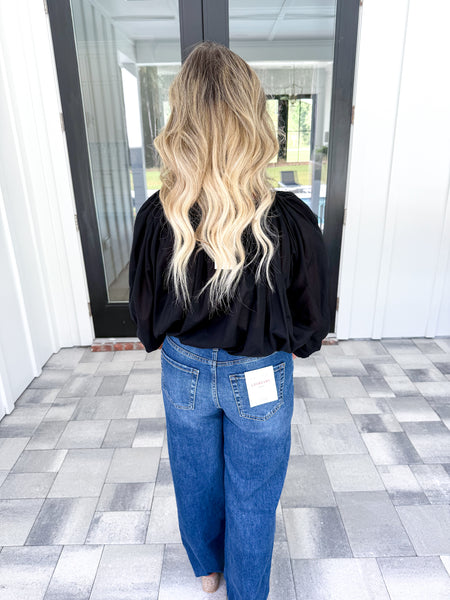 Black Tie Front Top