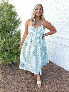 Blue Floral Bow Midi