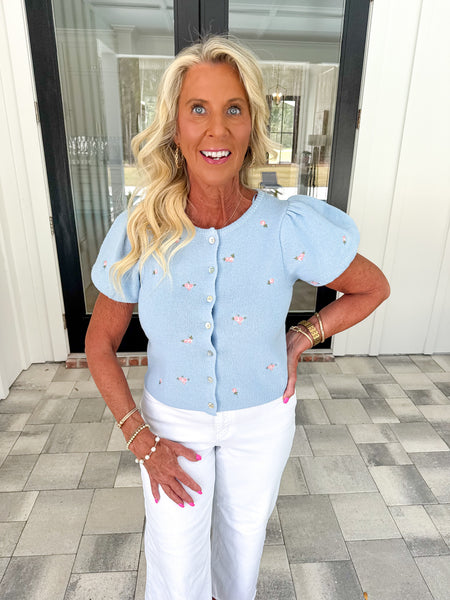 Embroidered Knit Top