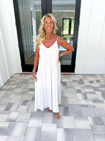 Natural Pintuck Maxi