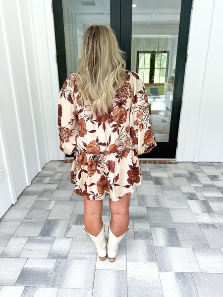 Brown Floral Dress