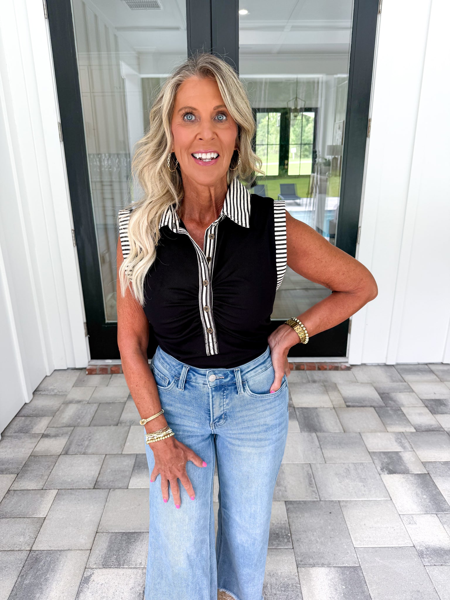 Black Ruched Top