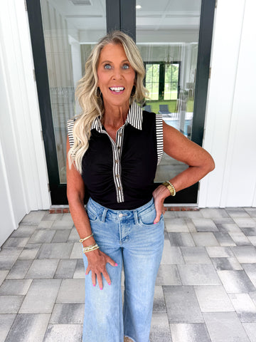 Black Ruched Top