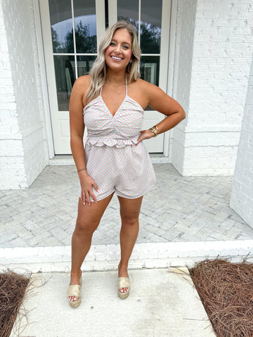 Ruched Front Romper