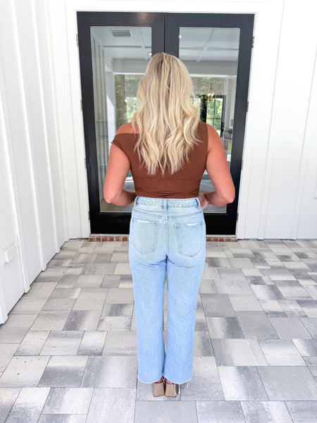 Brown Twist Detail Top